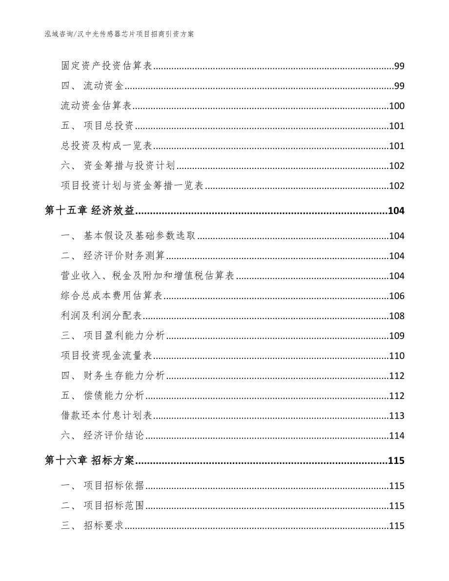 汉中光传感器芯片项目招商引资方案范文参考_第5页