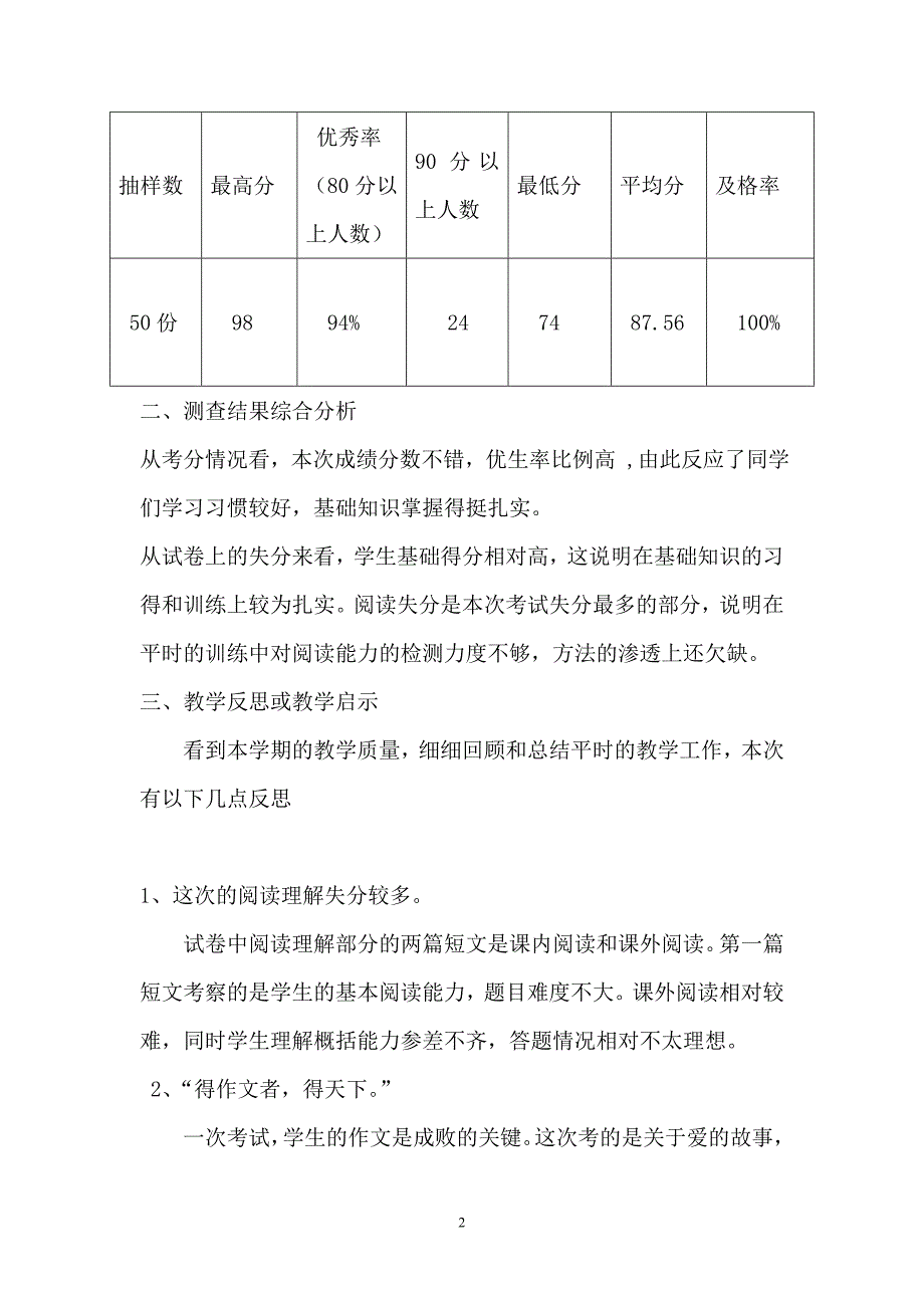 完整word版-五年级语文上册期末试卷分析报告.doc_第2页