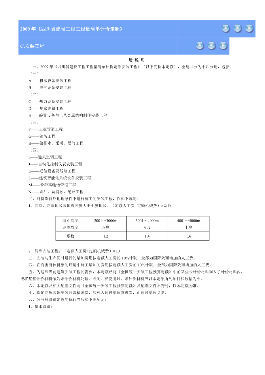 版四川省建设工程工程量清单计价定额C安装工程_第1页