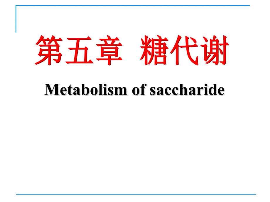 生物化学：第五章 糖代谢_第1页