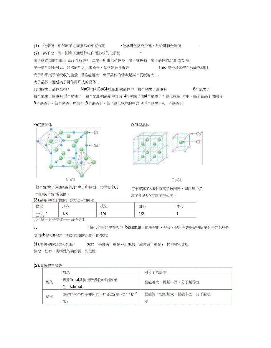 (完整word版)物质结构与性质知识点总结_第3页