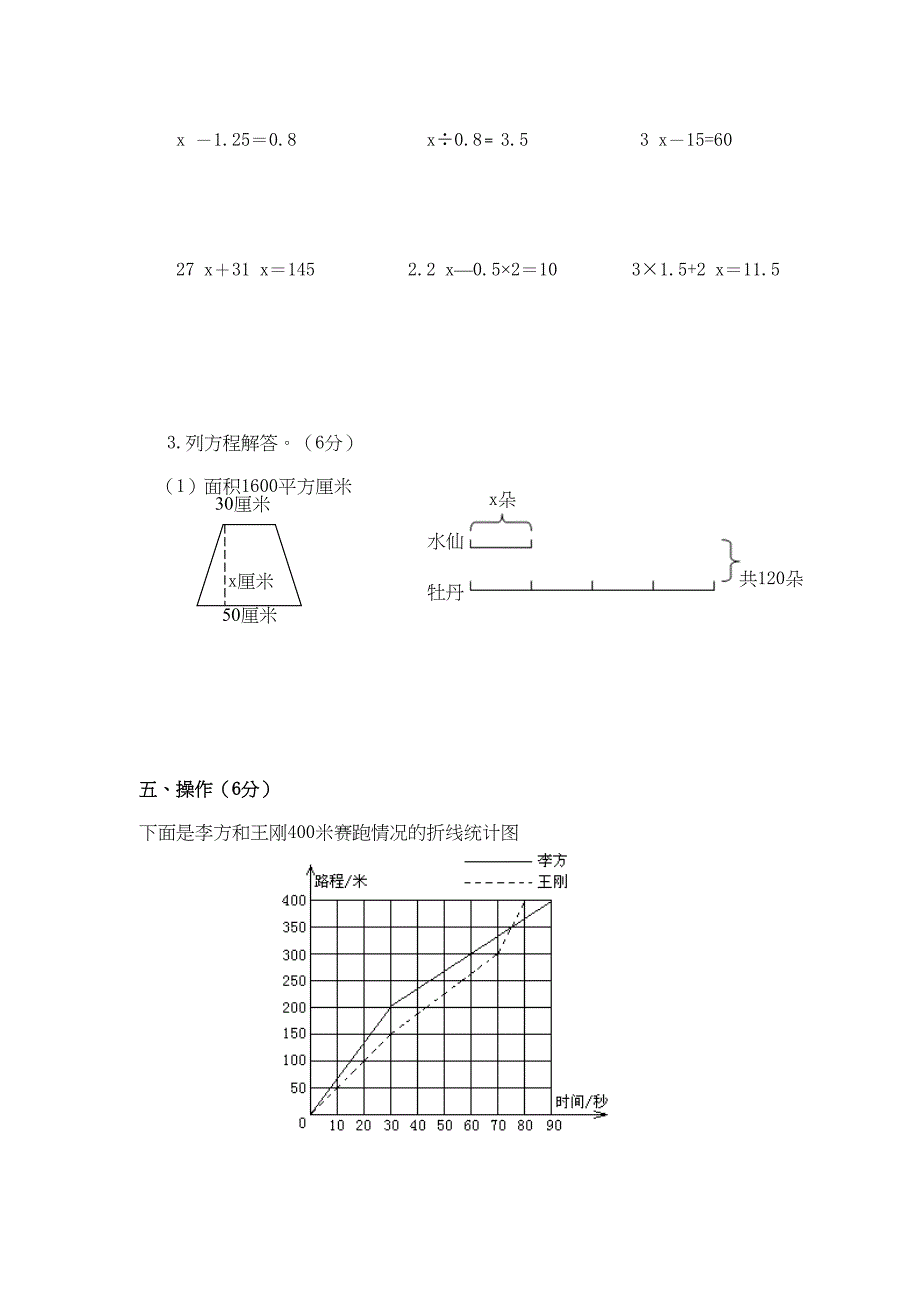 苏教版-五年级下册数学第一二单元测试卷(DOC 5页)_第3页
