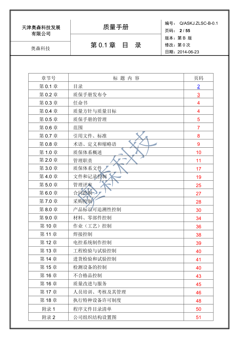 电梯公司质量手册_第2页