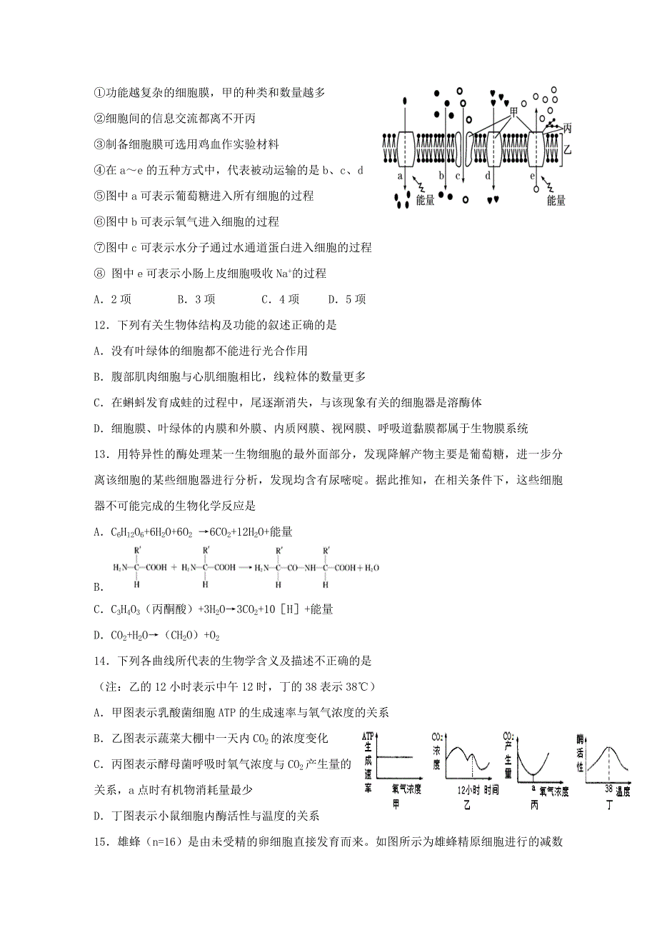 2022届高三生物12月月考试题 (VII)_第4页