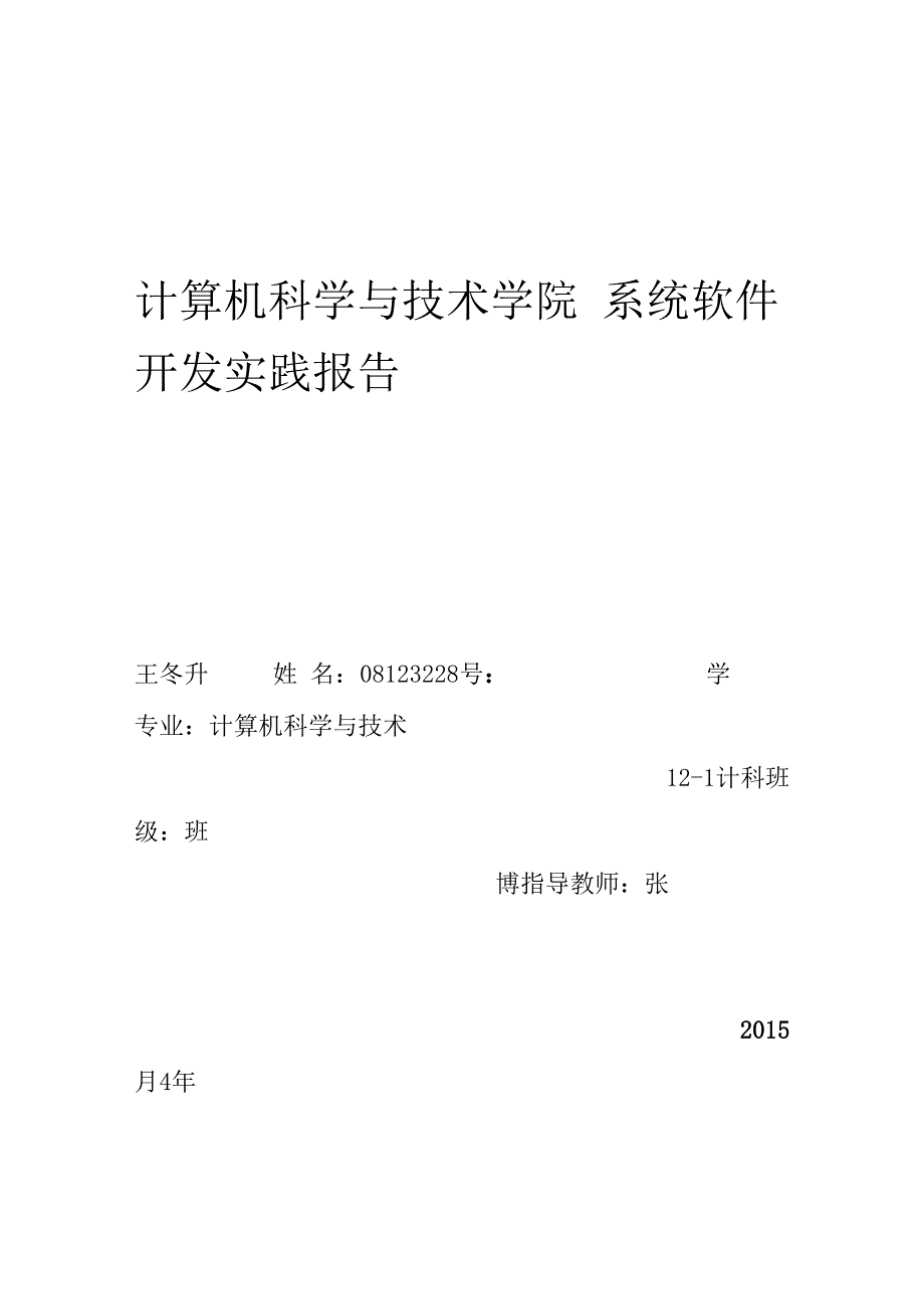 系统软件开发实践报告_第1页