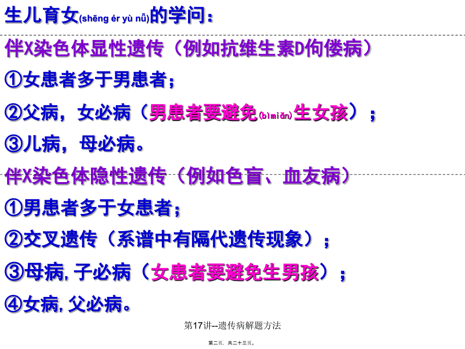 第17讲遗传病解题方法课件_第2页