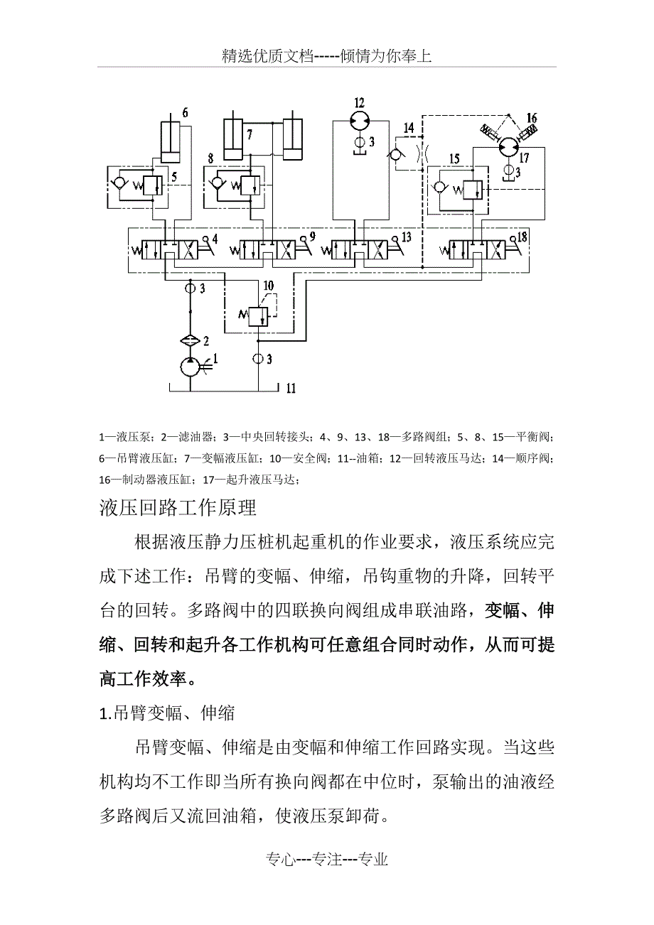 起重机液压原理图及简要分析_第1页
