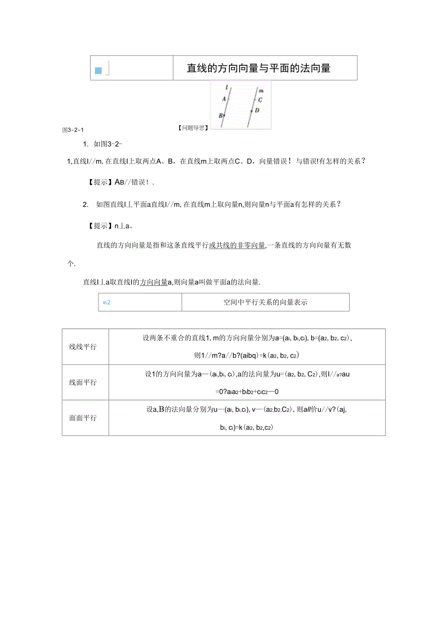 直线的方向向量与平面的法向量_第1页