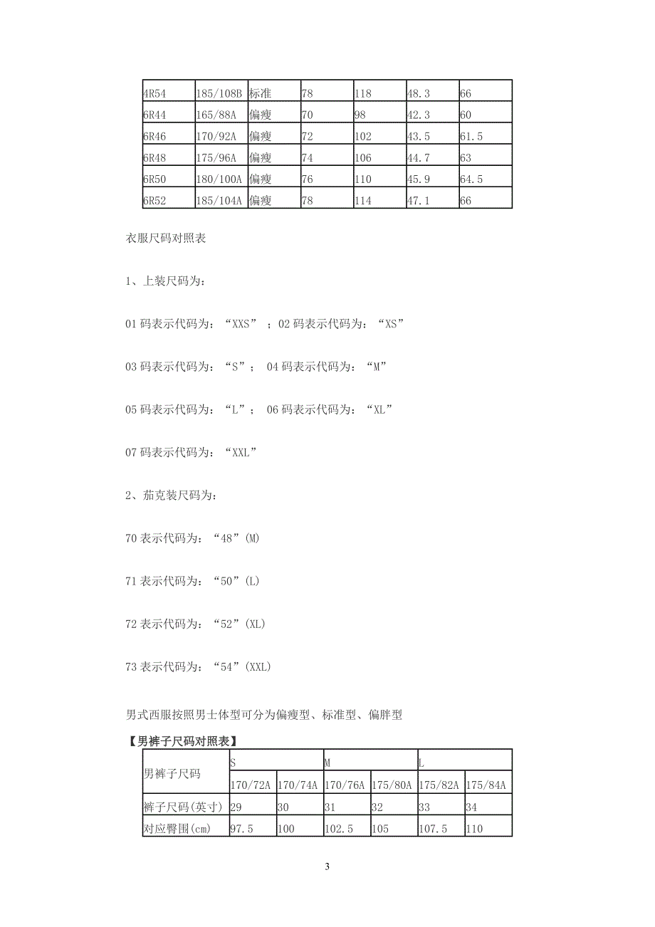 衬衫尺码对照表 衬衫尺码对照表大全.doc_第3页