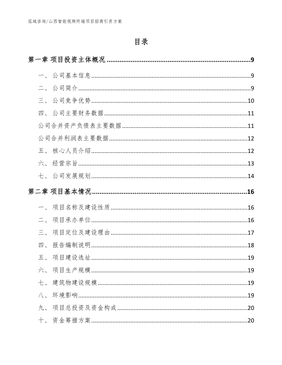 山西智能视频终端项目招商引资方案_参考模板_第2页