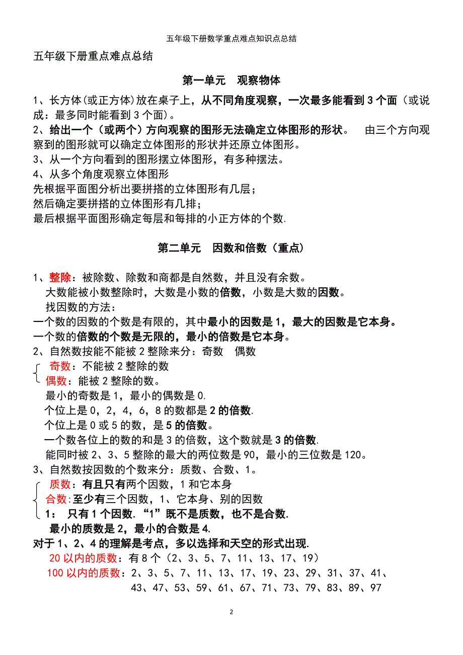 (2021年整理)五年级下册数学重点难点知识点总结_第2页