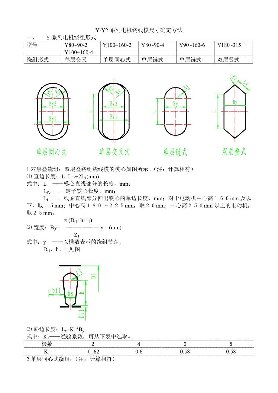 Y-Y2系列电机绕线模尺寸的确定方法 文档.doc_第1页