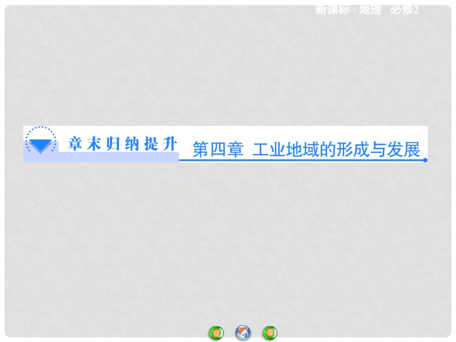 高中地理 第四章 工业地域的形成与发展单元归纳提升课件 新人教版必修2_第1页