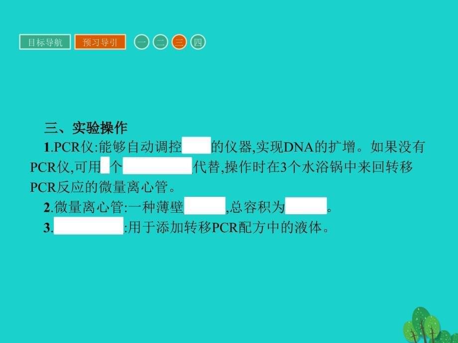 高中生物 专题5 DNA和蛋白质技术 课题2 多聚酶链式反应扩增DNA片段课件 新人教版选修11_第5页