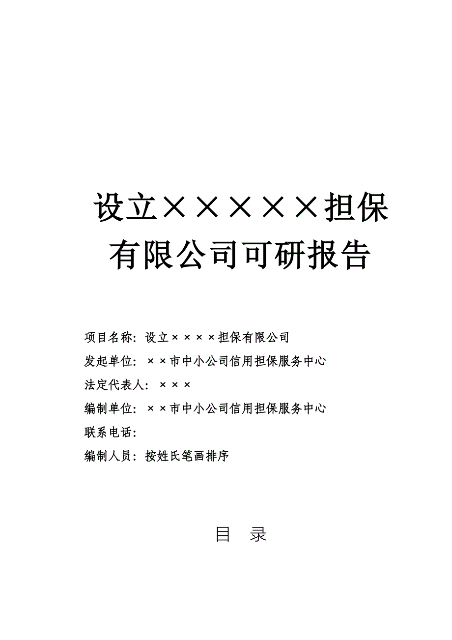 设立担保公司可行性研究报告doc_第1页