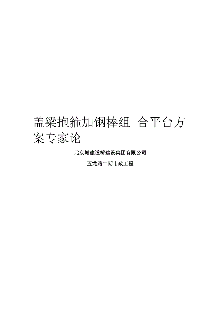 盖梁抱箍加钢棒组合平台方案专家论证_第1页