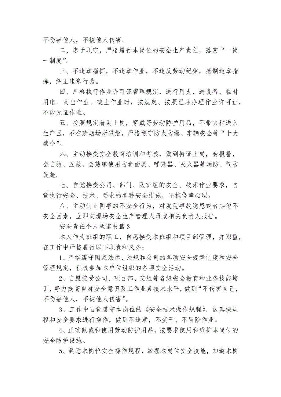 安全责任个人承诺书五篇格式.docx_第2页