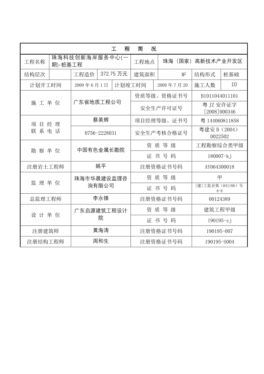 工程项目开工前安全生产条件审查表_第3页