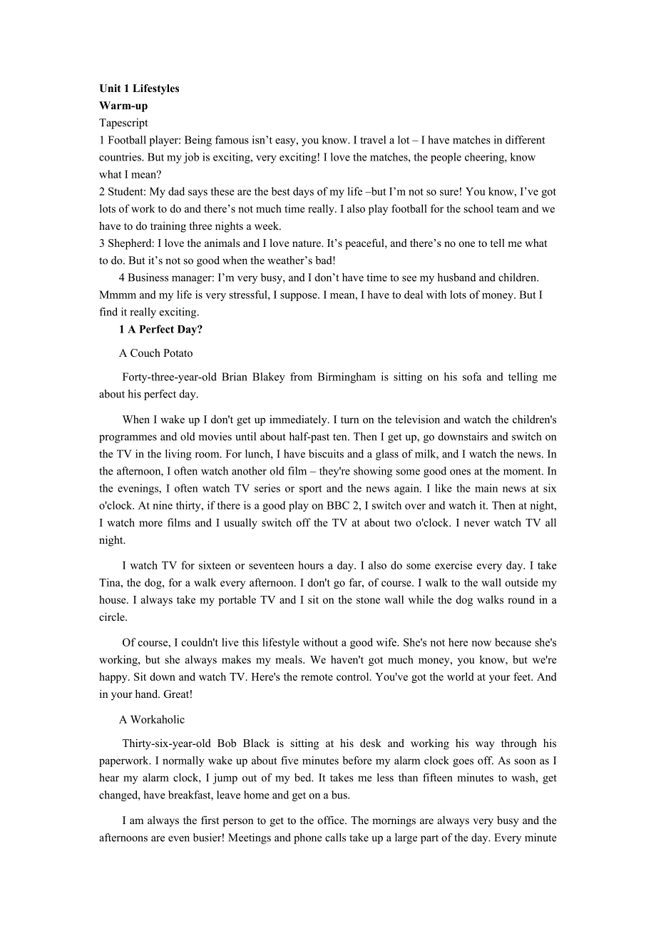 北师大版高中英语必修一课文电子版_第1页