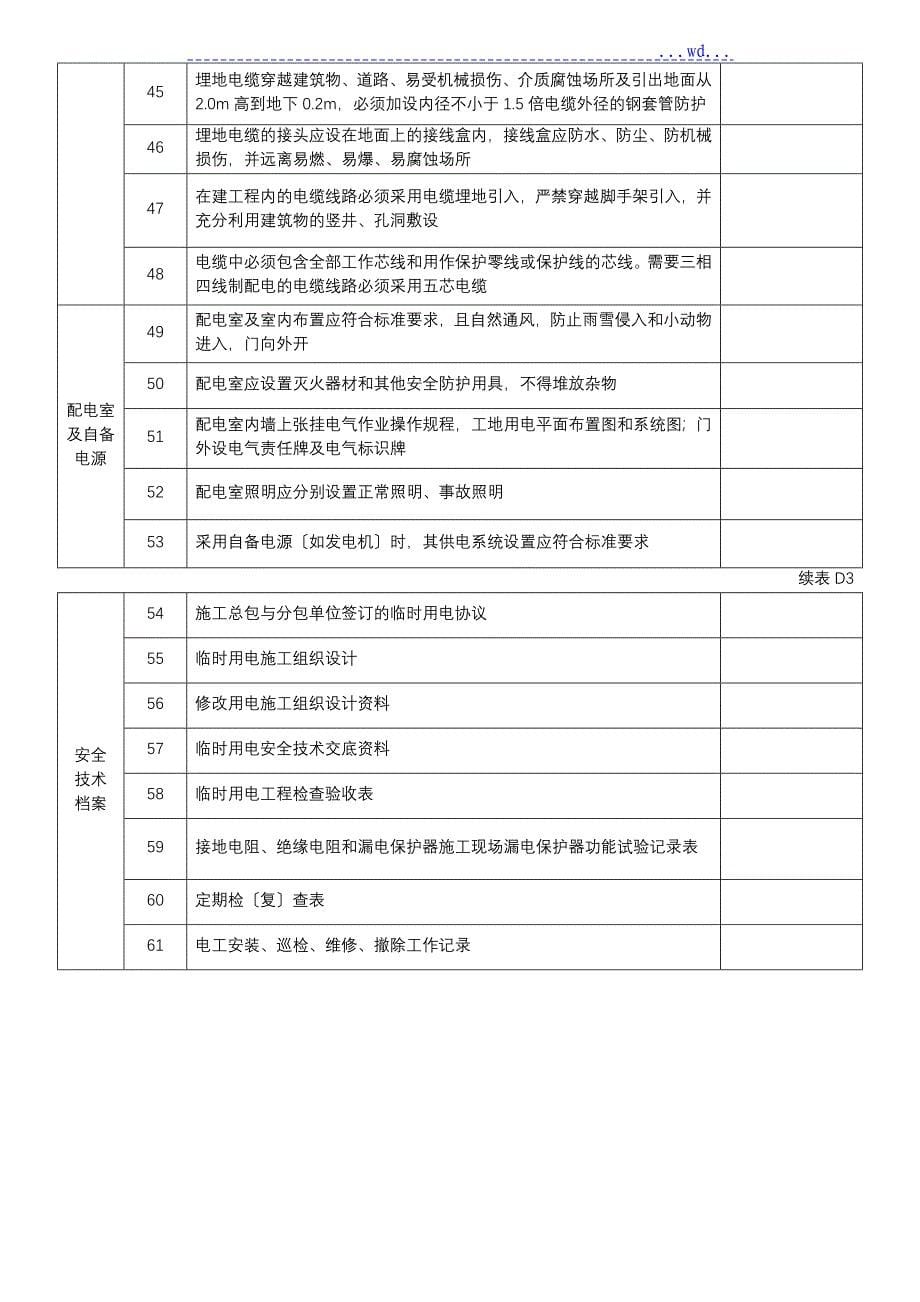 现场临时用电检查记录各表_第5页