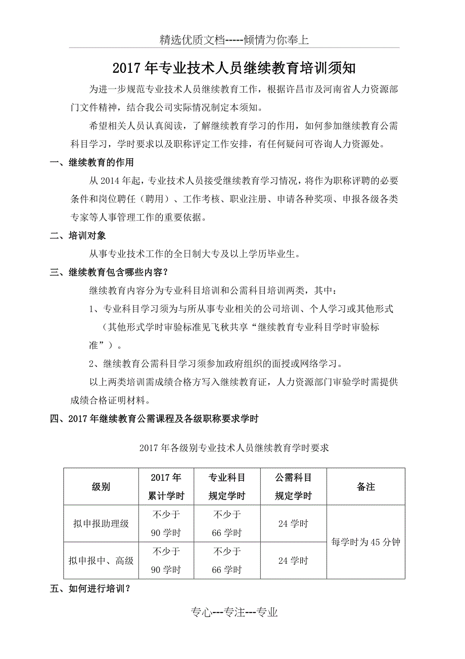 2017年专业技术人员继续教育须知_第1页