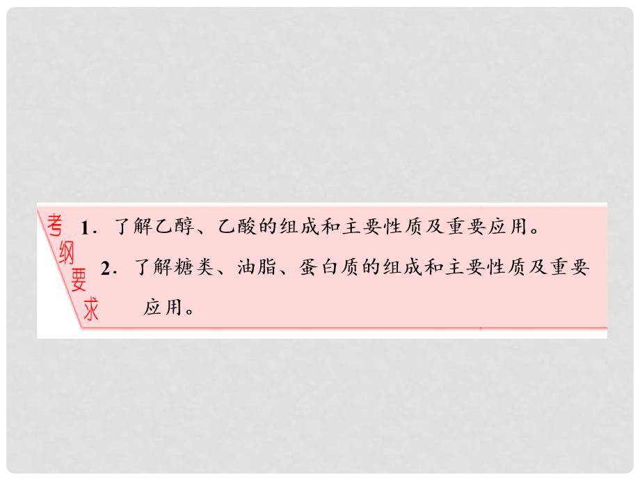 高考化学一轮复习 第九章（A）有机化合物 第二节 乙醇 乙酸 基本营养物质课件 新人教版_第2页