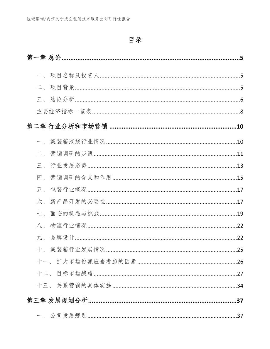 内江关于成立包装技术服务公司可行性报告_第1页