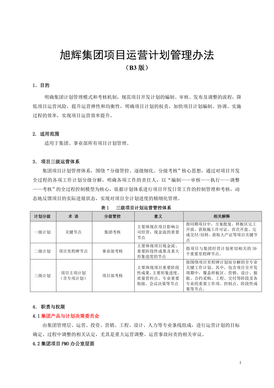 《项目运营计划管理办法B3》(总8页)_第1页