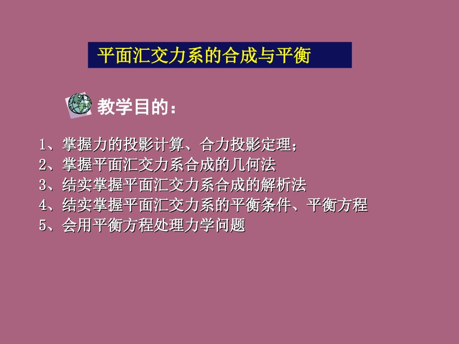 掌握力投影计算ppt课件_第1页