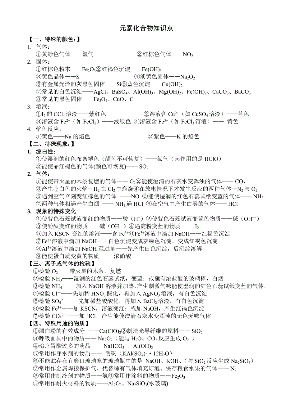 湖南省化学学考知识点整理(全)_第1页