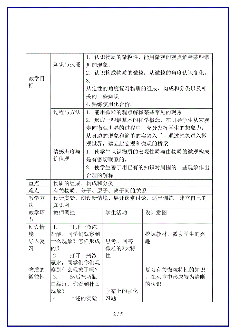 九年级化学上册《第三章物质构成的奥秘》复习教案沪教版(I).doc_第2页