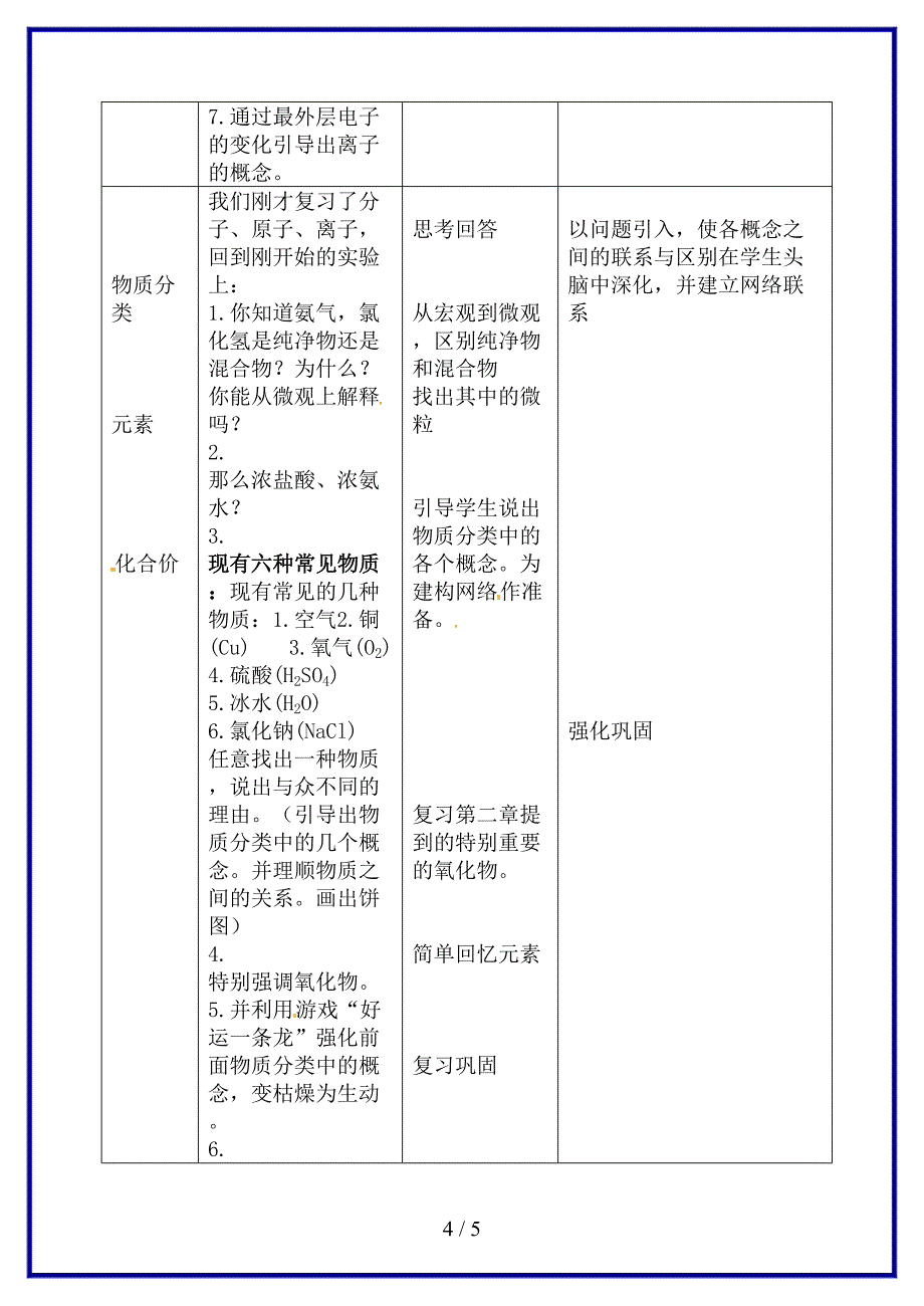 九年级化学上册《第三章物质构成的奥秘》复习教案沪教版(I).doc_第4页