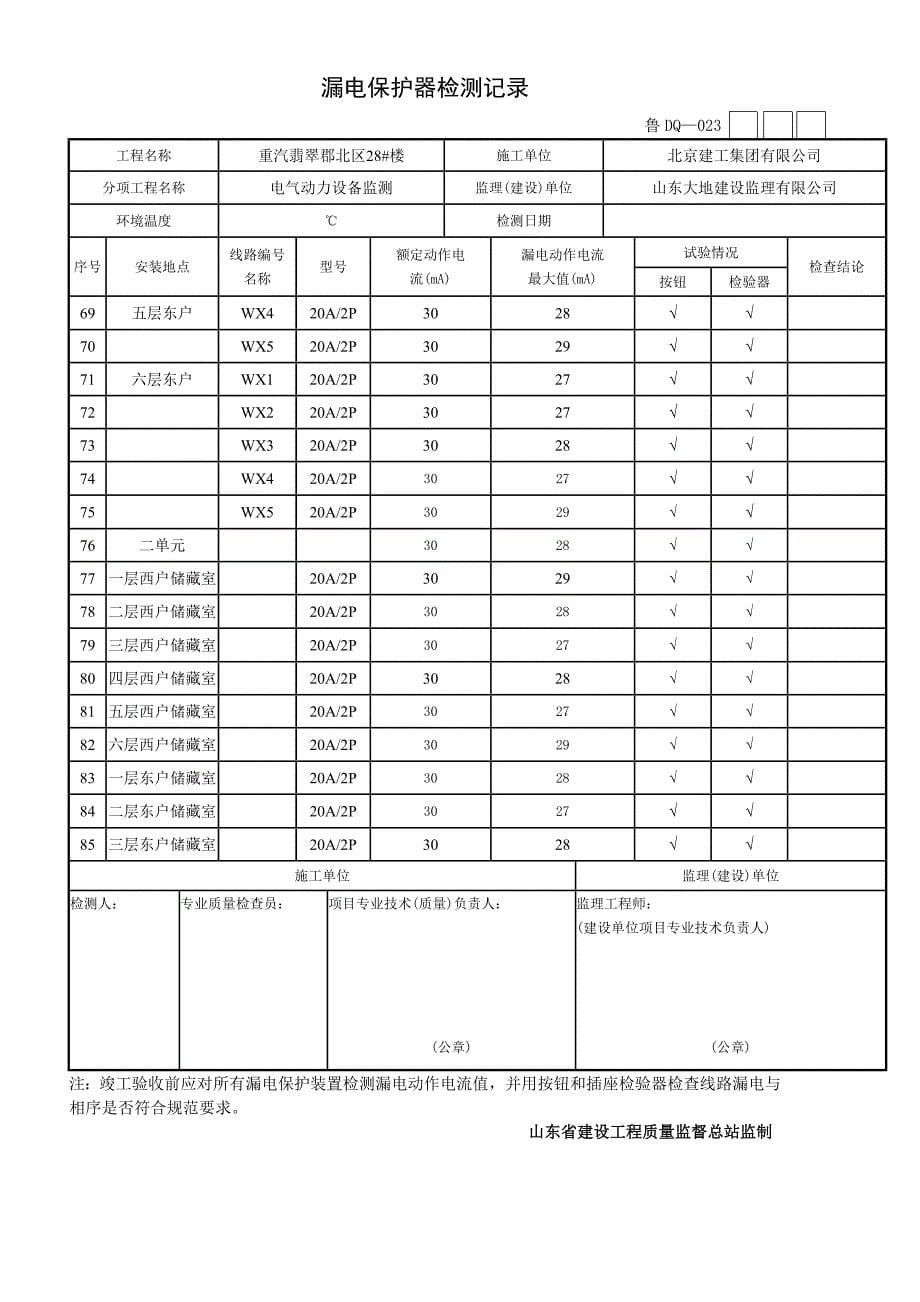 漏电保护器检测记录_第5页