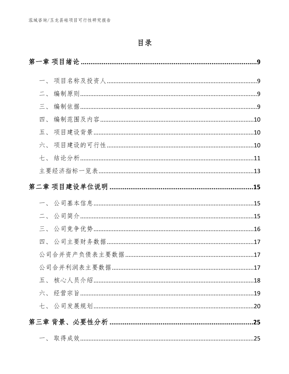 玉龙县硅项目可行性研究报告_第2页