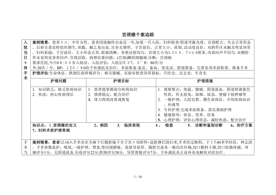 宫颈癌个案追踪_第1页