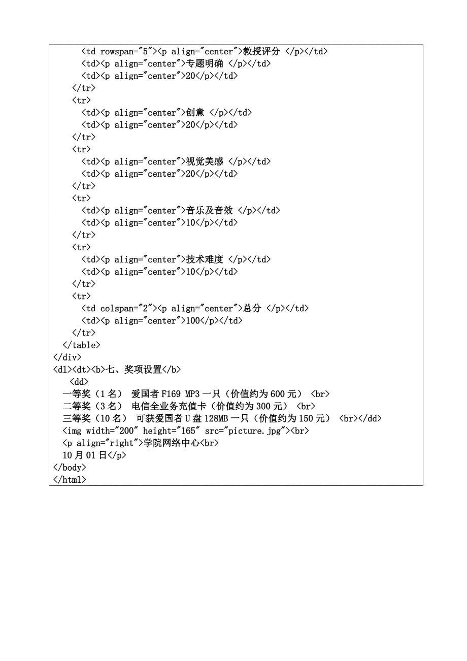 网页设计实训总结报告html语言.doc_第5页