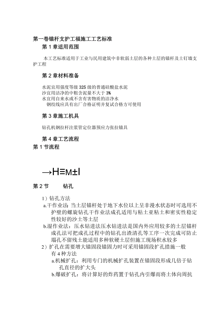 锚杆支护工程施工工艺标准工程文档范本_第1页