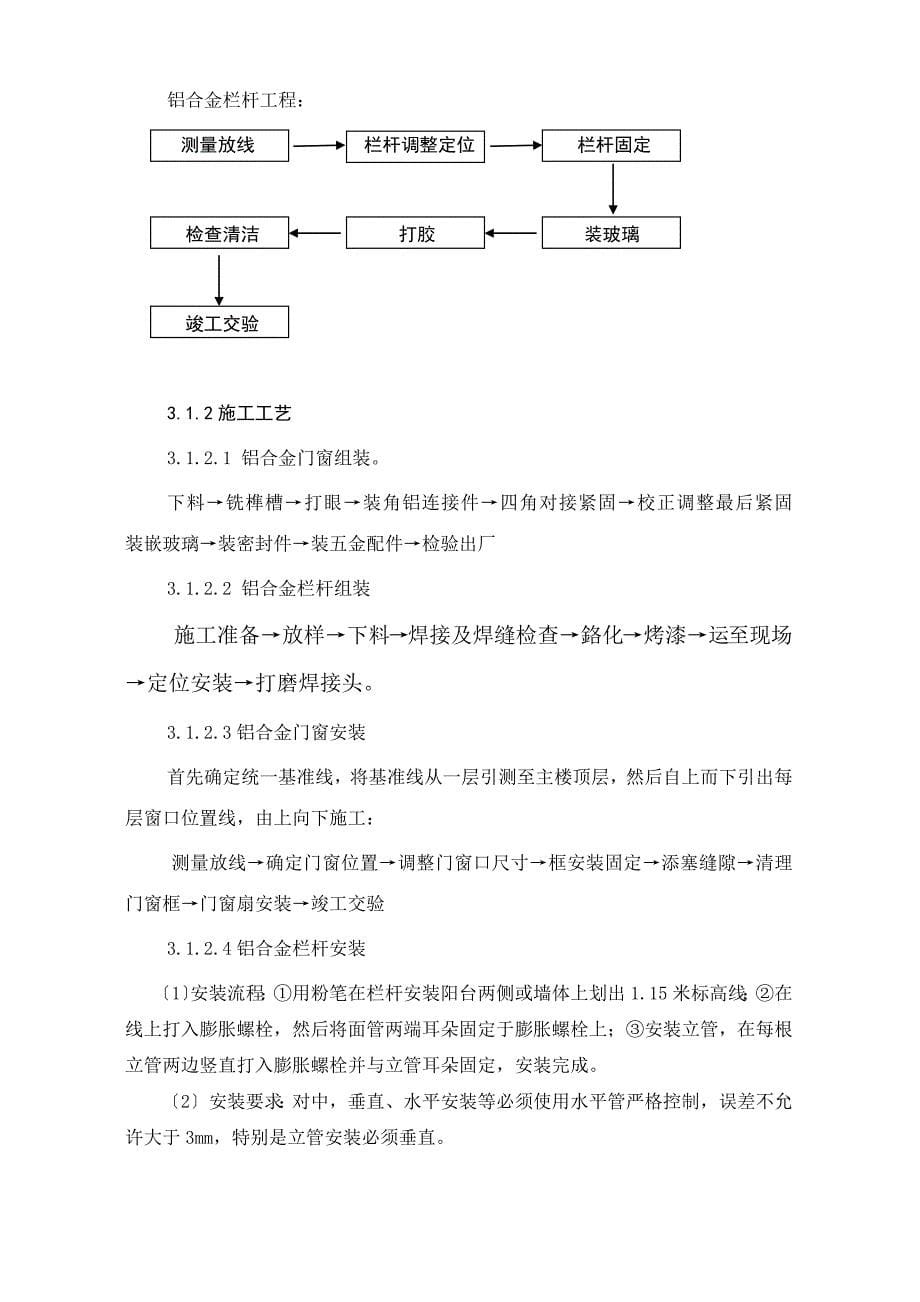 铝合金门窗及栏杆施工组织设计_第5页