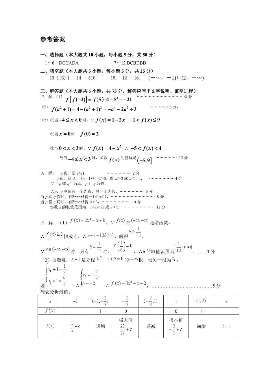 2014补习班第一次月考文科数学题.doc_第5页