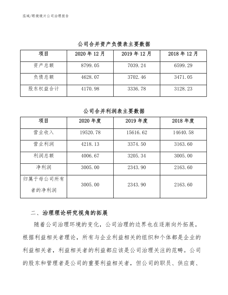 眼镜镜片公司治理报告_第4页