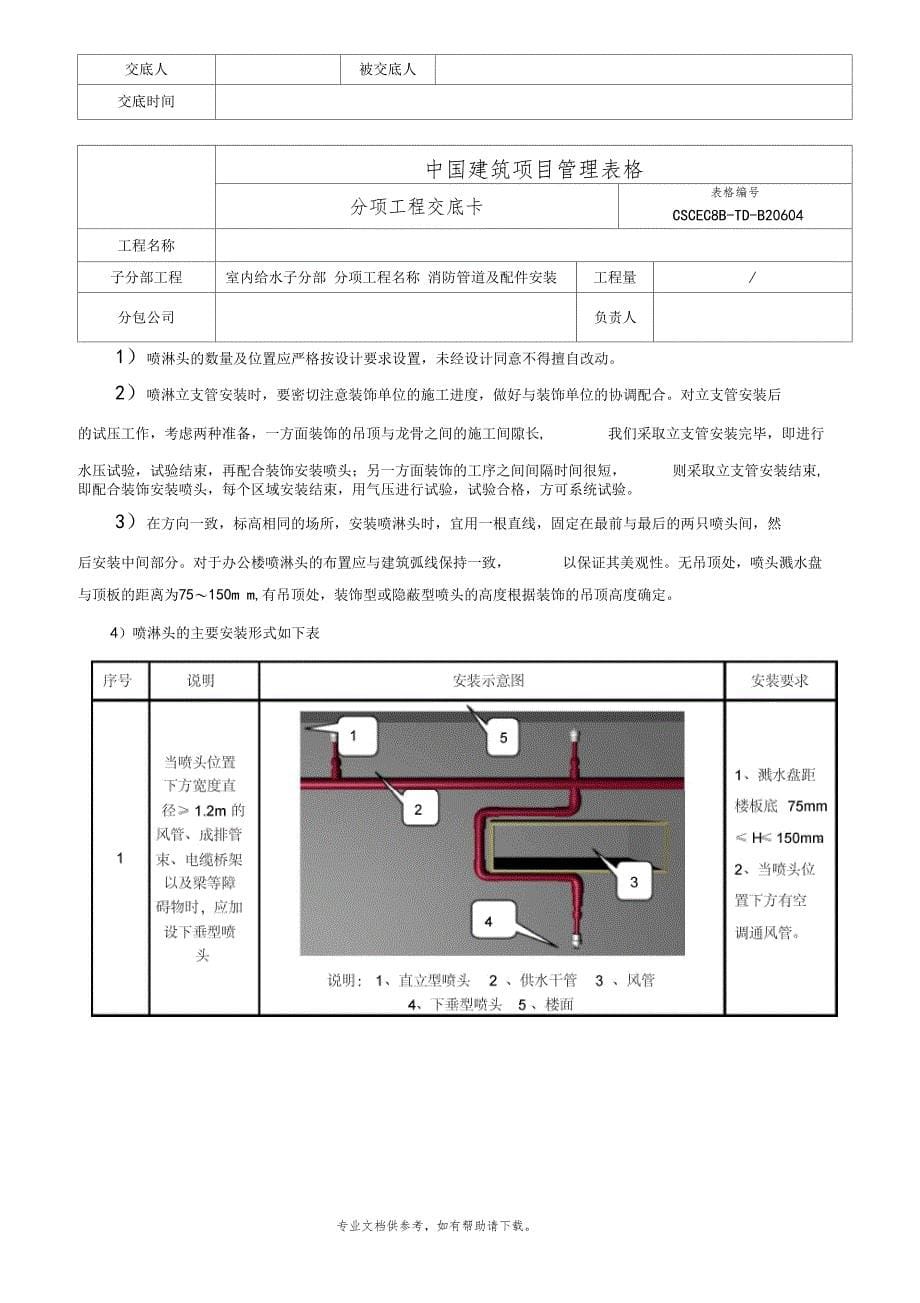 喷淋系统及管道安装技术交底_第5页