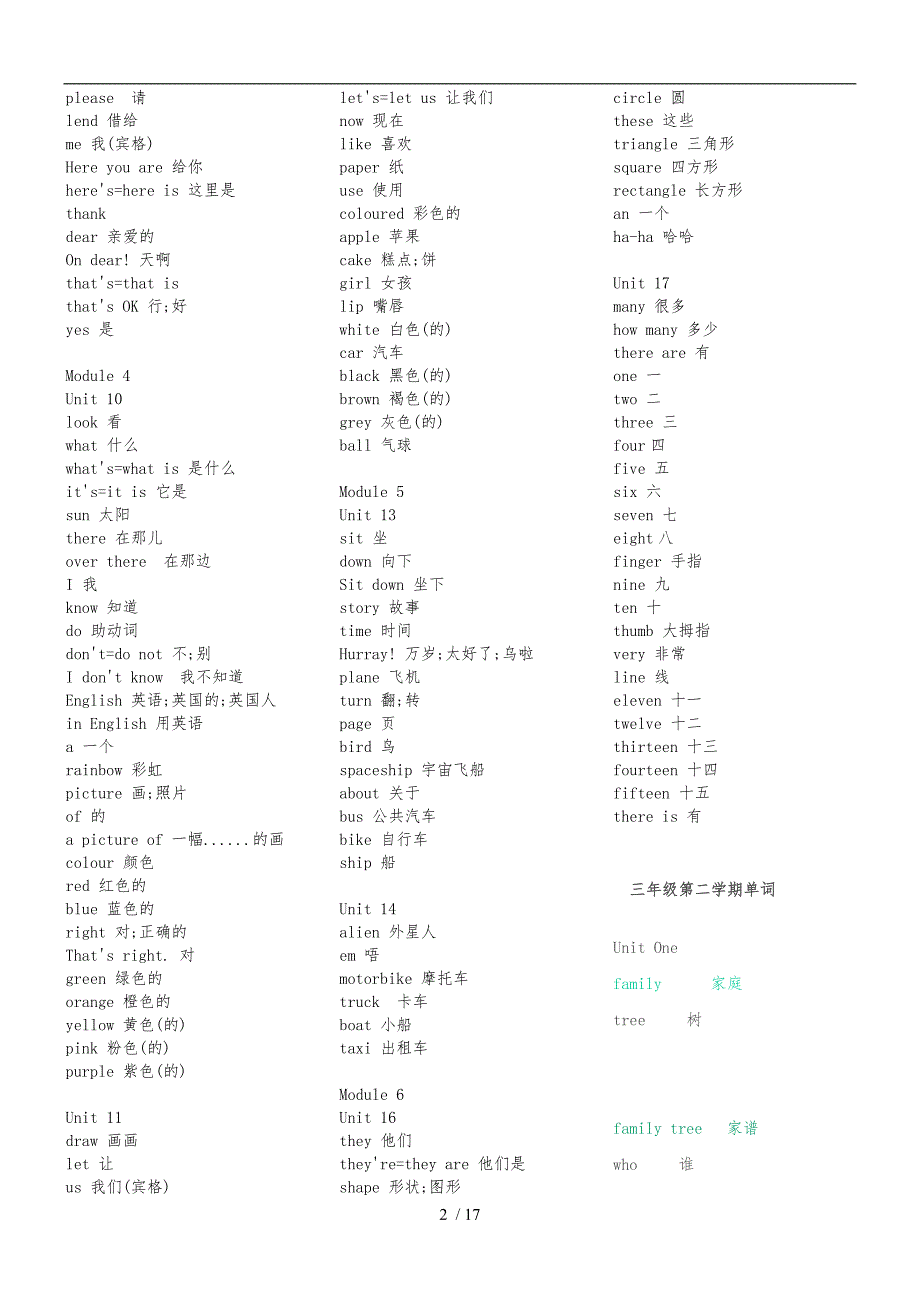 广州版小学英语三六年级单词汇总版_第2页