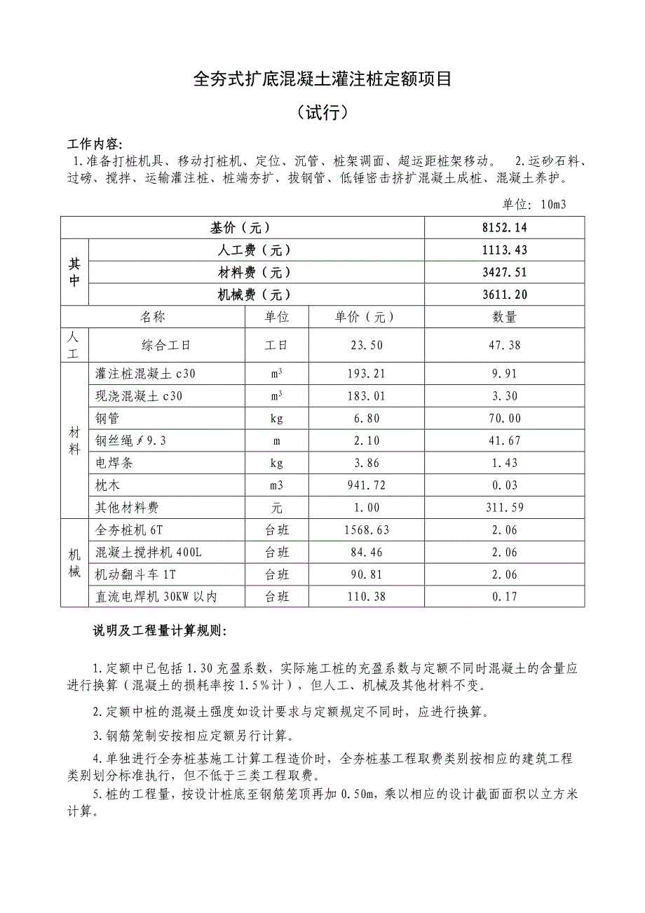 全夯式扩底混凝土灌注桩定额_第1页