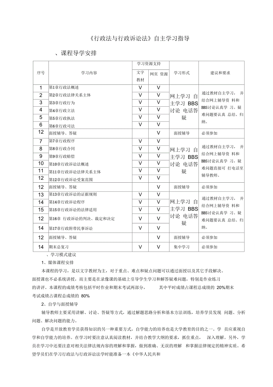 《行政法与行政诉讼法》自主学习指导_第1页