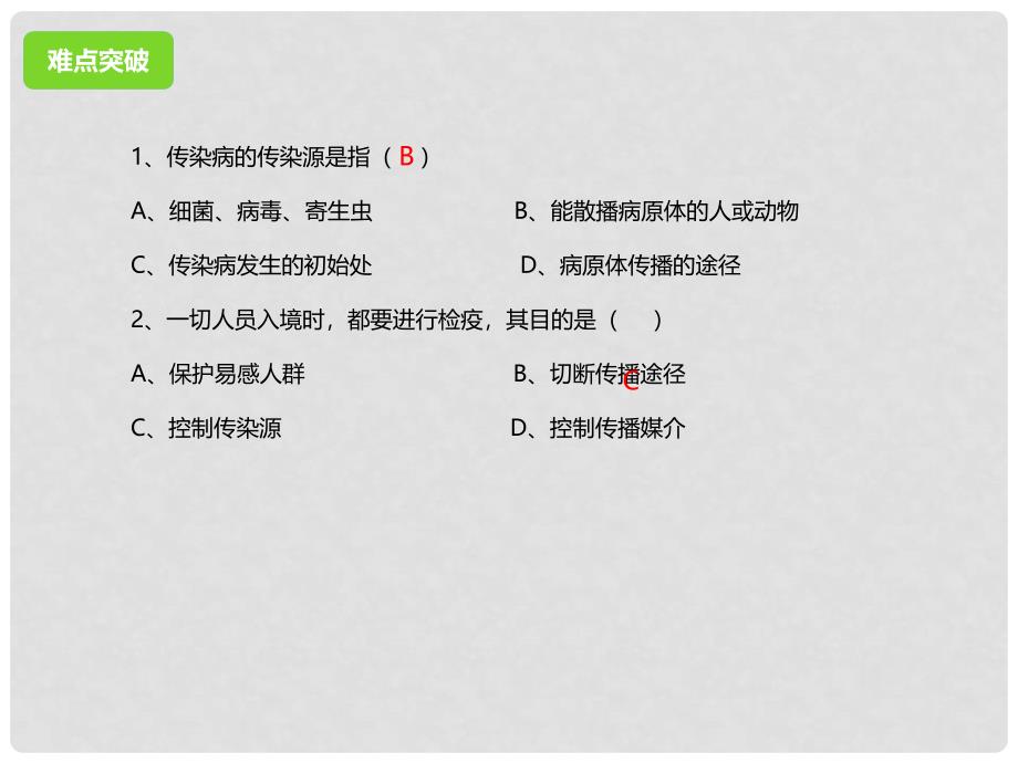 中考生物二轮复习 专题突破十一 健康地生活教学课件_第4页