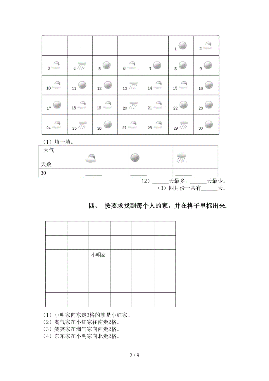 人教版二年级下学期数学应用题与解决问题专项提升练习_第2页