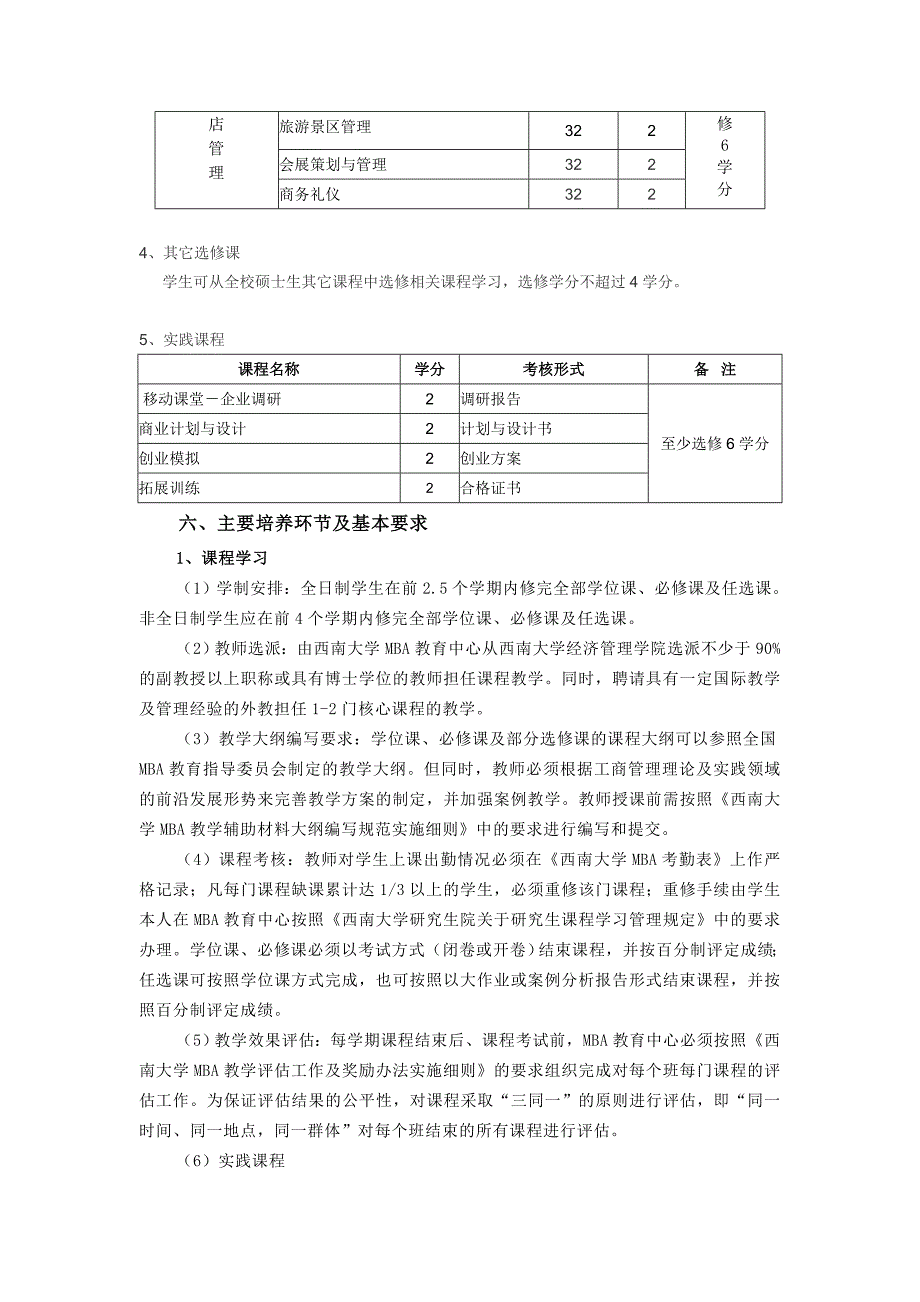 西南大学工商管理硕士(MBA)培养方案.doc_第4页