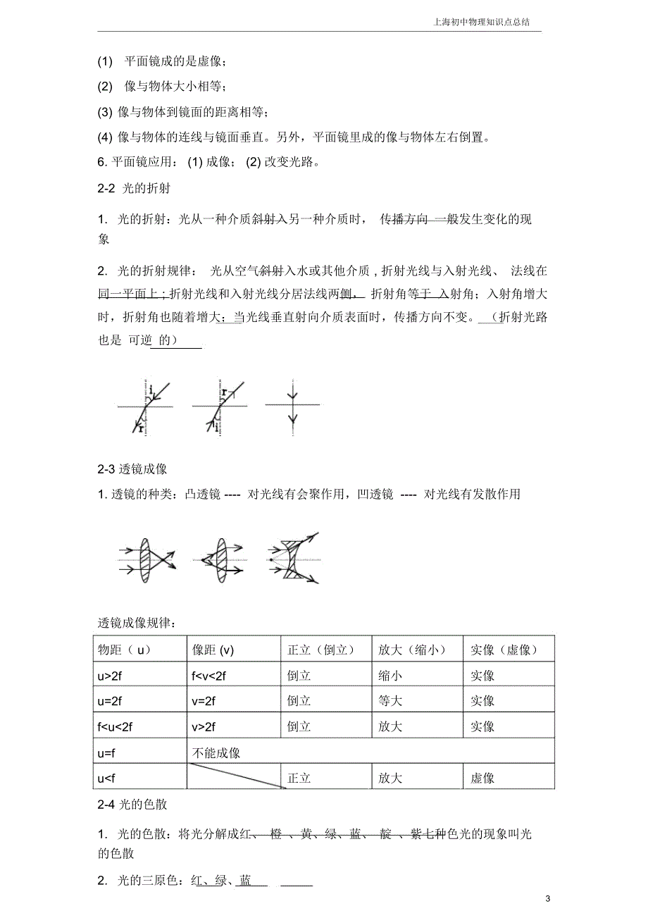 初中物理知识点总结(沪教版)汇总_第4页