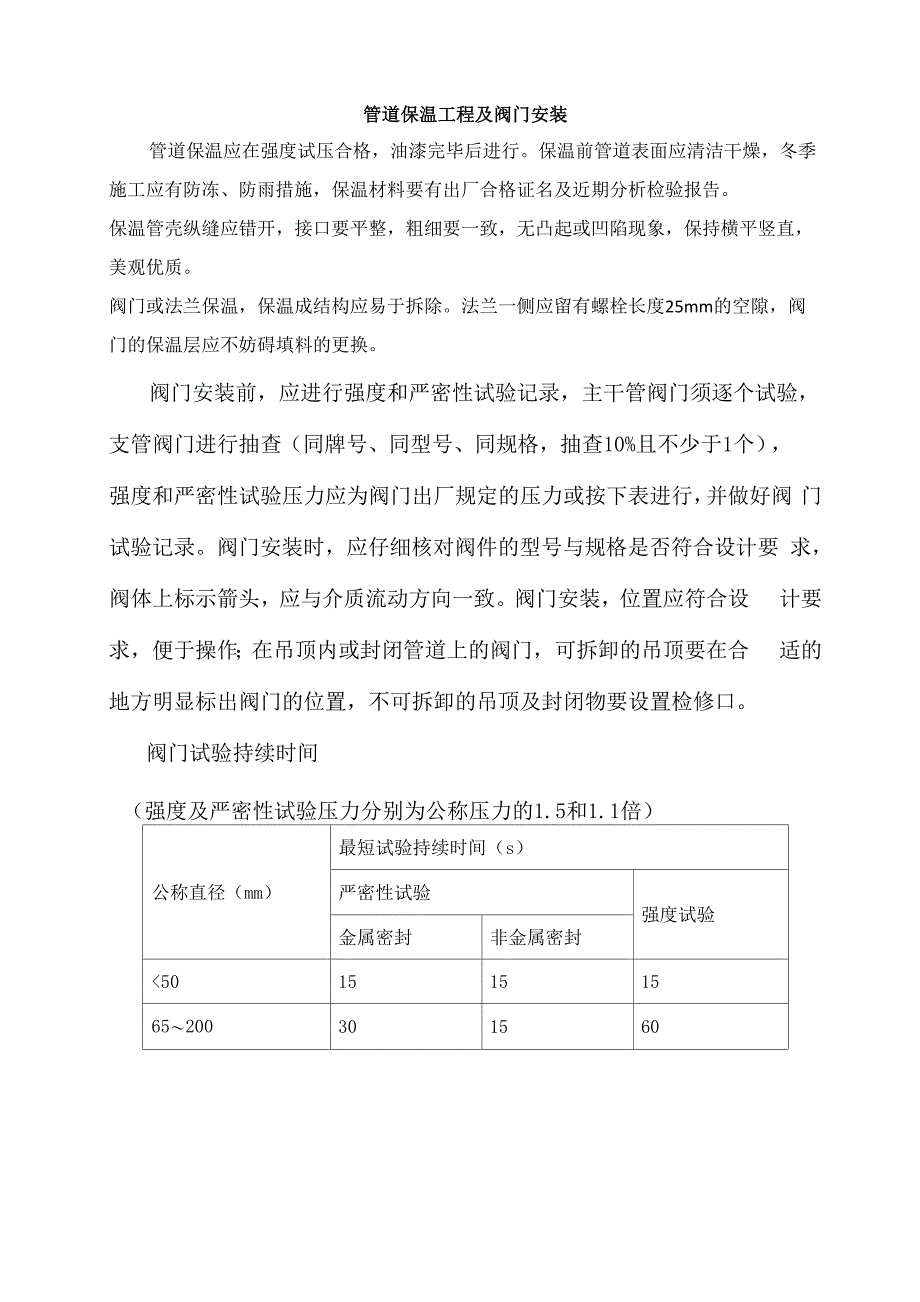 管道保温工程及阀门安装工艺_第1页