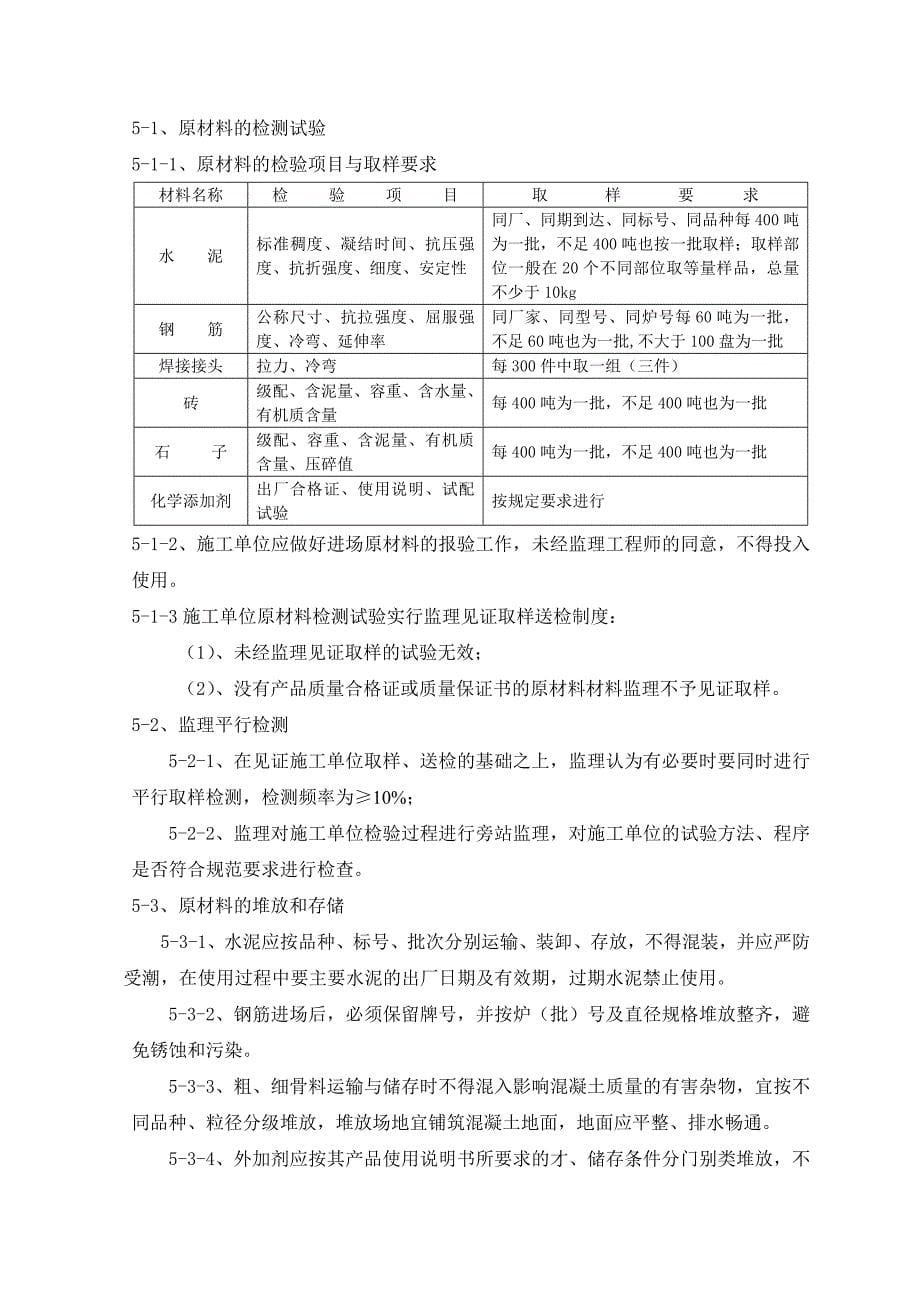 进场原材料、成品、半成品监理实施细则.doc_第5页